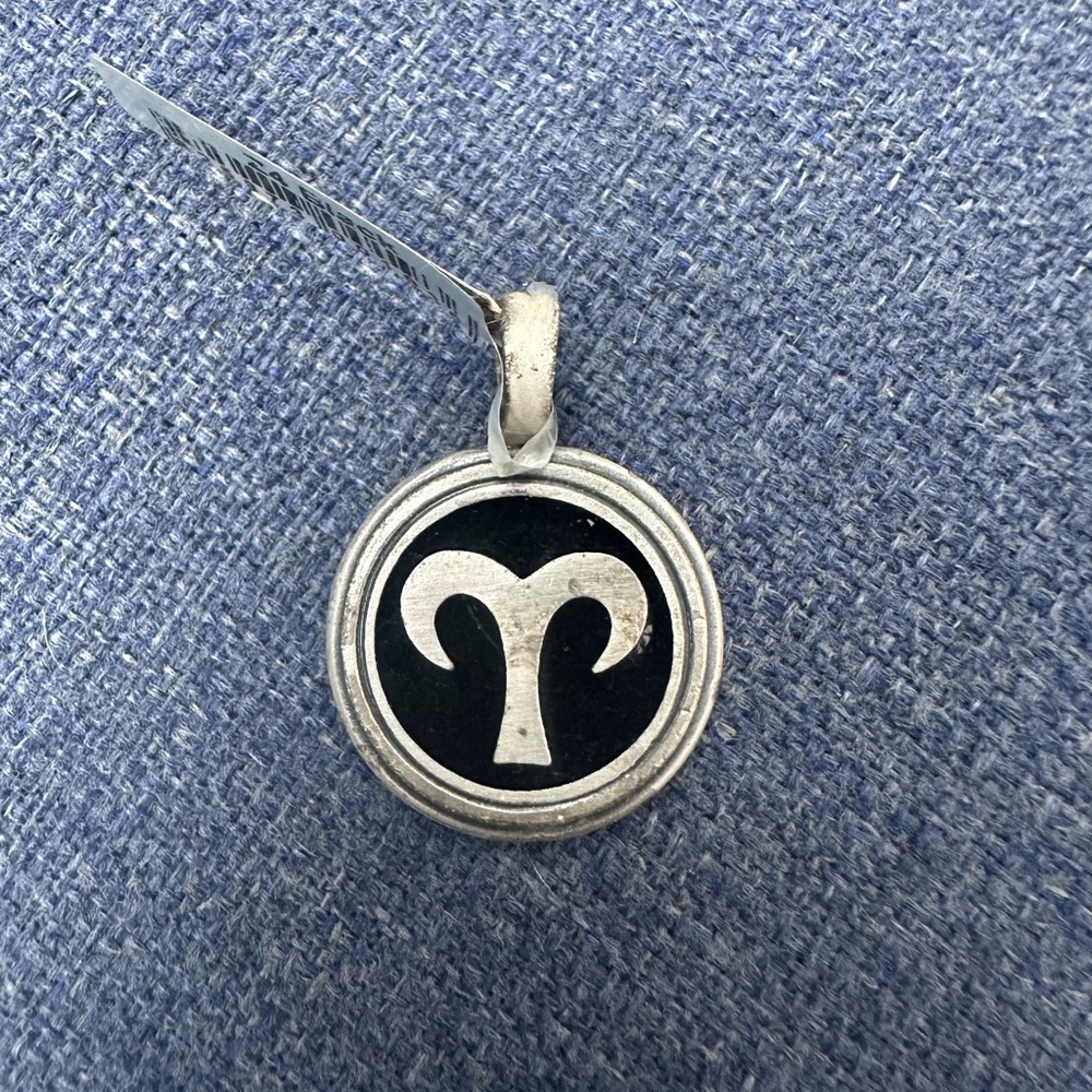 BICO Silver over pewter Aries  Zodiac Pendant